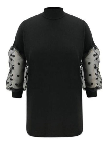 Casual High Collar Long Sleeve Mini Dress