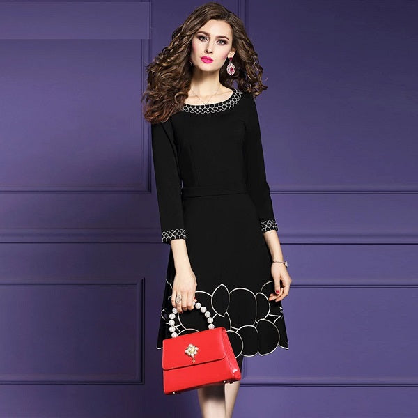 High Quality A-Line Embroidery Party Dress