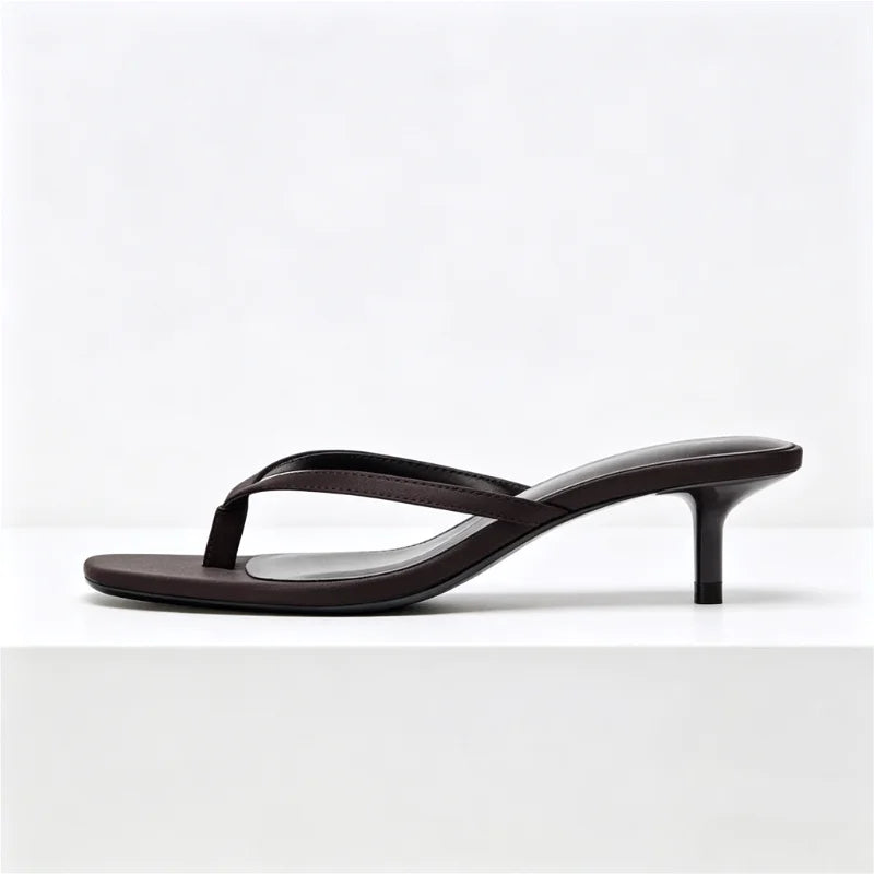 High Quality Black Silk Kitten Heel