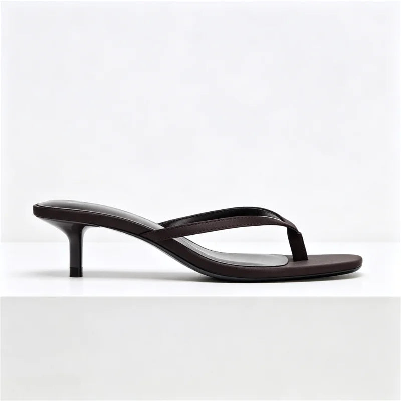High Quality Black Silk Kitten Heel