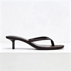 High Quality Black Silk Kitten Heel