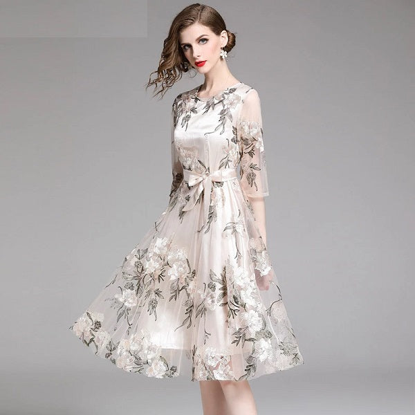 High Quality Embroidery Lace Designer Party Dress