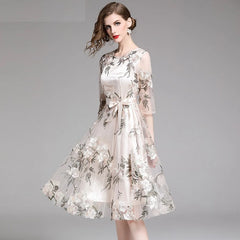 High Quality Embroidery Lace Designer Party Dress