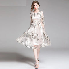 High Quality Embroidery Lace Designer Party Dress