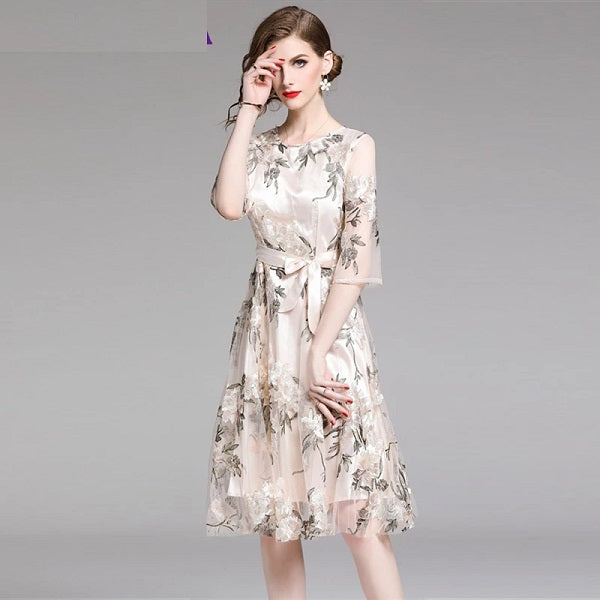 High Quality Embroidery Lace Designer Party Dress