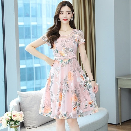 High Quality Floral Chiffon Dress