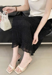 High Quality Square Toe Silk Sandals Shallow Thin Heel