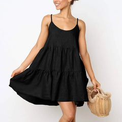 Hollow Out Casual Spaghetti Strap Beach Drees
