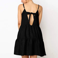 Hollow Out Casual Spaghetti Strap Beach Drees