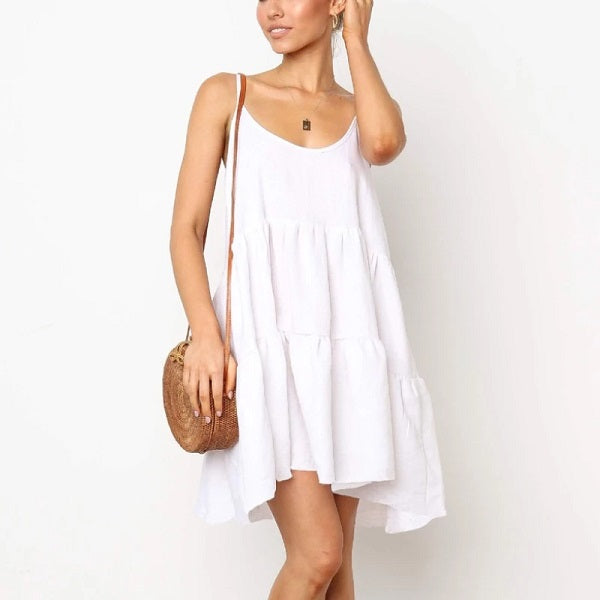 Hollow Out Casual Spaghetti Strap Beach Drees