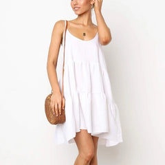 Hollow Out Casual Spaghetti Strap Beach Drees