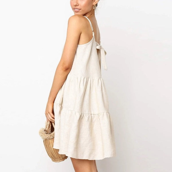 Hollow Out Casual Spaghetti Strap Beach Drees