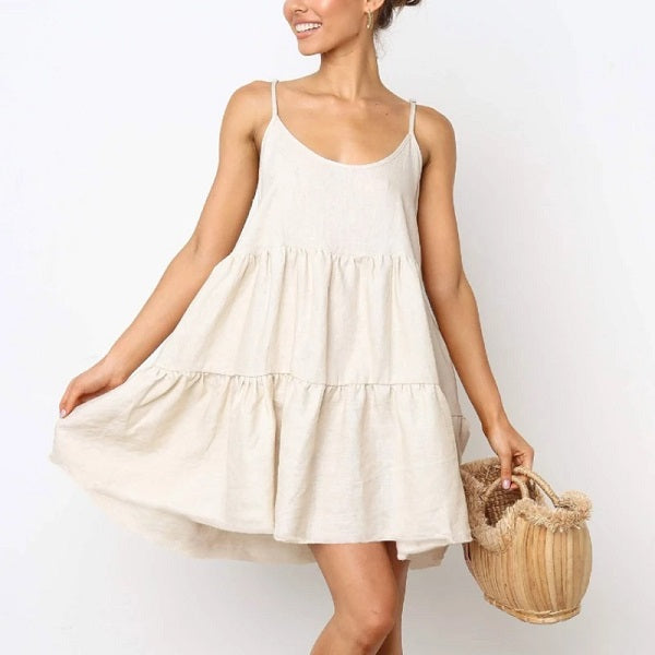 Hollow Out Casual Spaghetti Strap Beach Drees