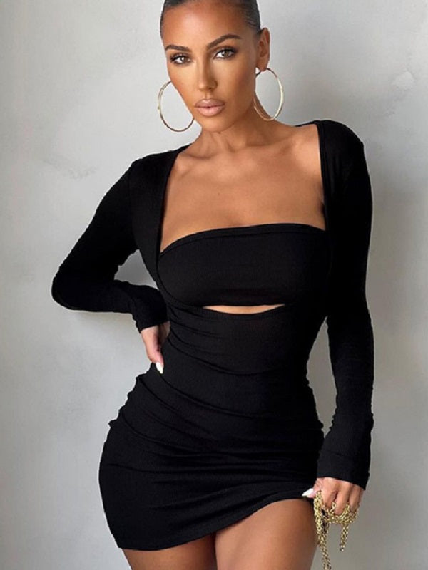 Hollow Out Outwear Club Party Dress