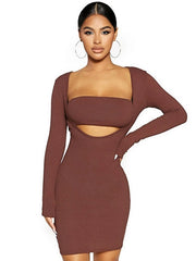 Hollow Out Outwear Club Party Dress