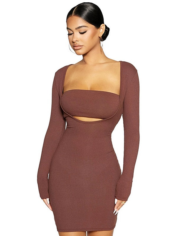 Hollow Out Outwear Club Party Dress