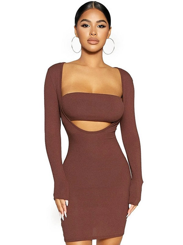 Hollow Out Outwear Club Party Dress