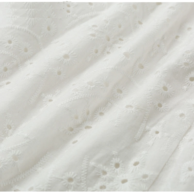 Hollow out embroidery maxi cotton dresses