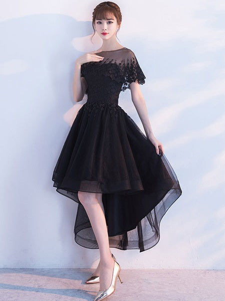 Strapless A Line High Low Asymmetrical Prom Dresses With Poncho