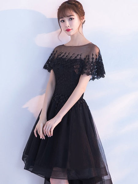 Strapless A Line High Low Asymmetrical Prom Dresses With Poncho