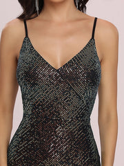 Homecoming Mermaid Split Front Sleeveless Sequined Dress
