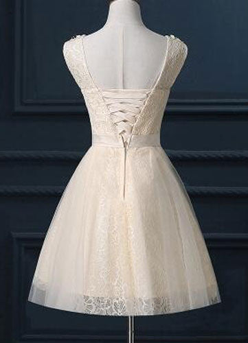 Illusion Neckline A-Line Bridesmaid Dress