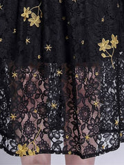 Jewel Neck Long Sleeves Printed Fit And Flare Dresses