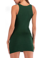Elegant Jewel Neck Sleeveless Pencil Mini Dress