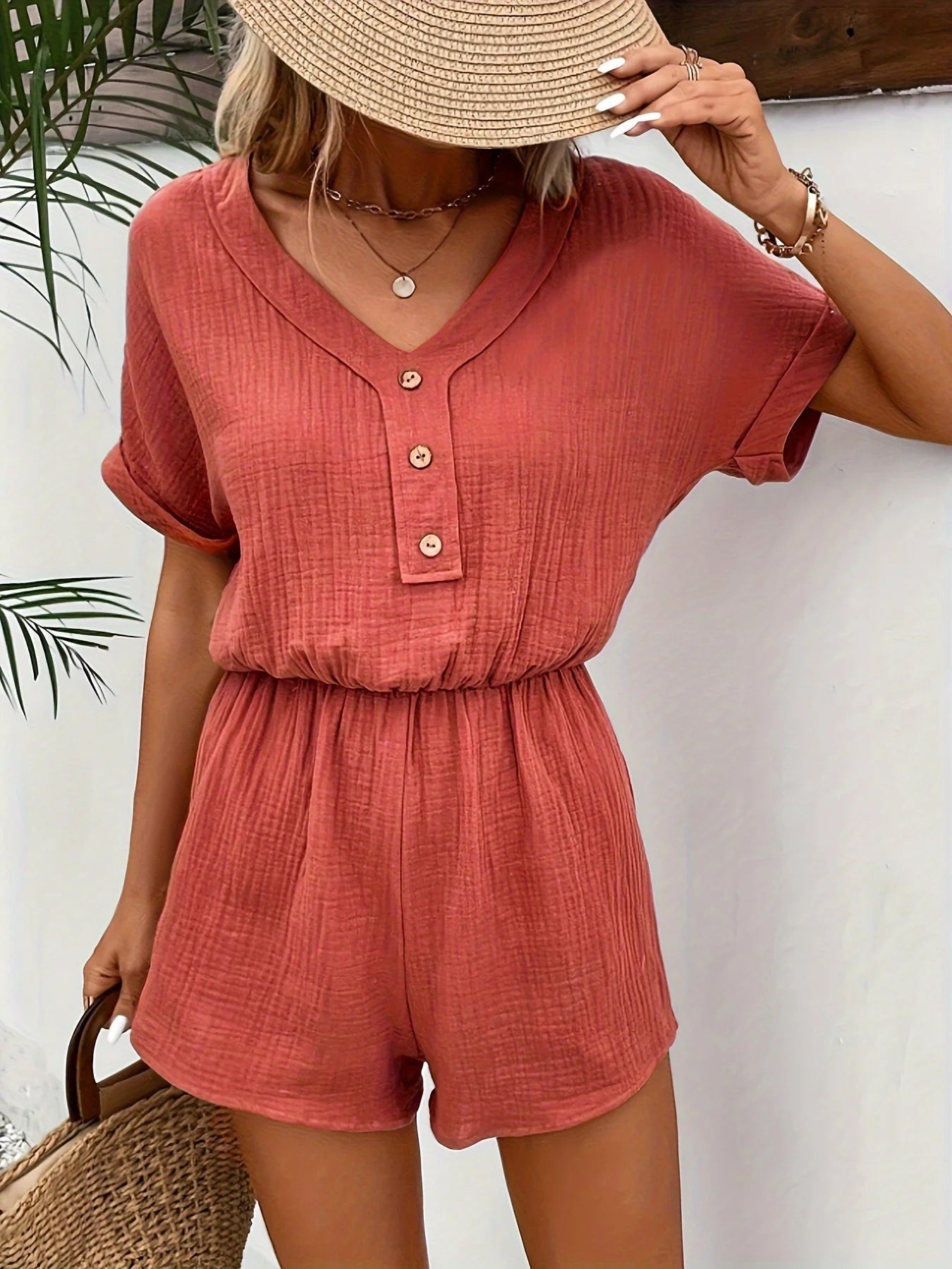 Knitted Ribbed Cargo Pocket Short Sleeve Birthday Clubwear Top Outfits Shorts