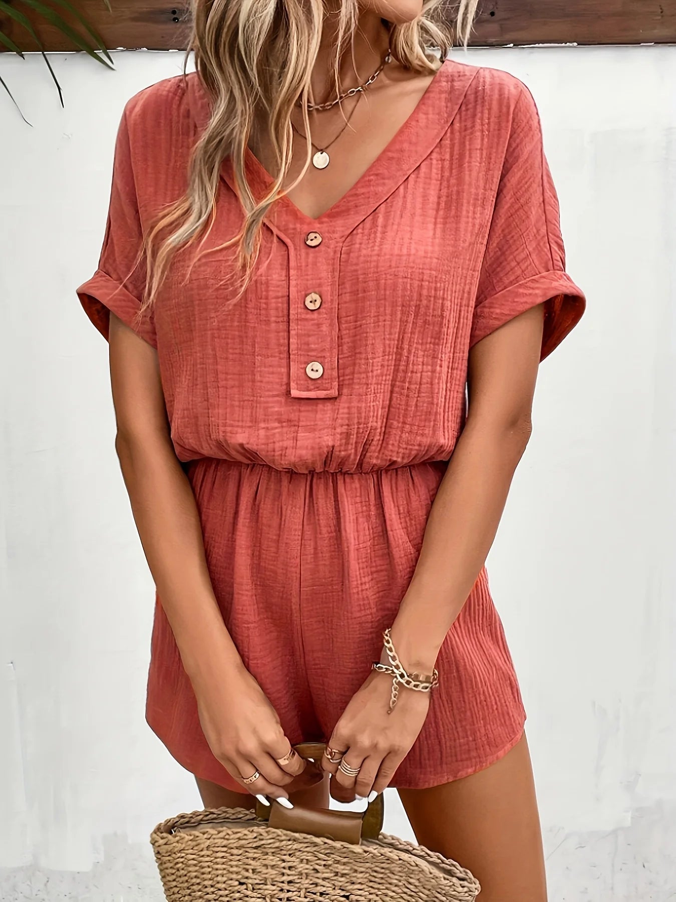 Knitted Ribbed Cargo Pocket Short Sleeve Birthday Clubwear Top Outfits Shorts