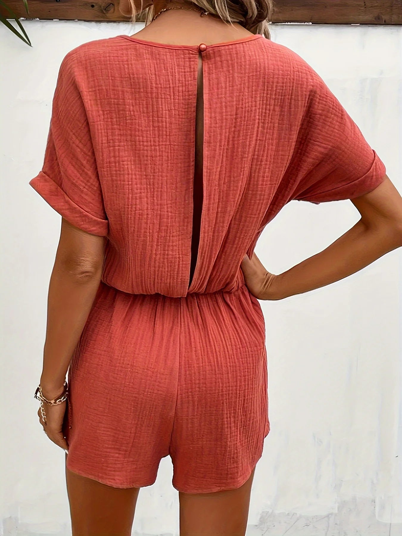 Knitted Ribbed Cargo Pocket Short Sleeve Birthday Clubwear Top Outfits Shorts
