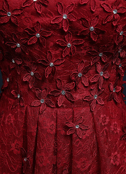 Lace Cocktail  Flower Beading Prom Party Dress