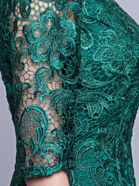 Elegant Lace Cocktail Off The Shoulder Sheath Party Mini Dress