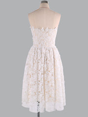 Lace Dress Women's Sweetheart Neckline Pleated Fit Flare Dress
