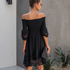 Casual Lace Streetwear Off Shoulder Nightclub Party Mini Dress