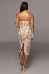 Lace Patchwork Spaghetti Strap Sleeveless Square Neck Evening Party Club Bodycon Dresses