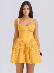 Elegant Sweetheart Neckline Open Shoulder Lace Sundress