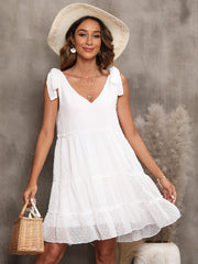 Lace Up Polyester Beach Dress