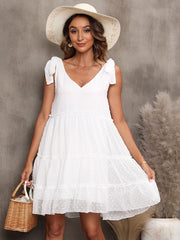 Lace Up Polyester Beach Dress