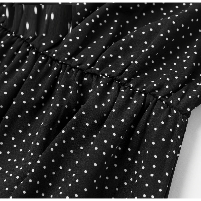 Lantern sleeve tie neck long dresses