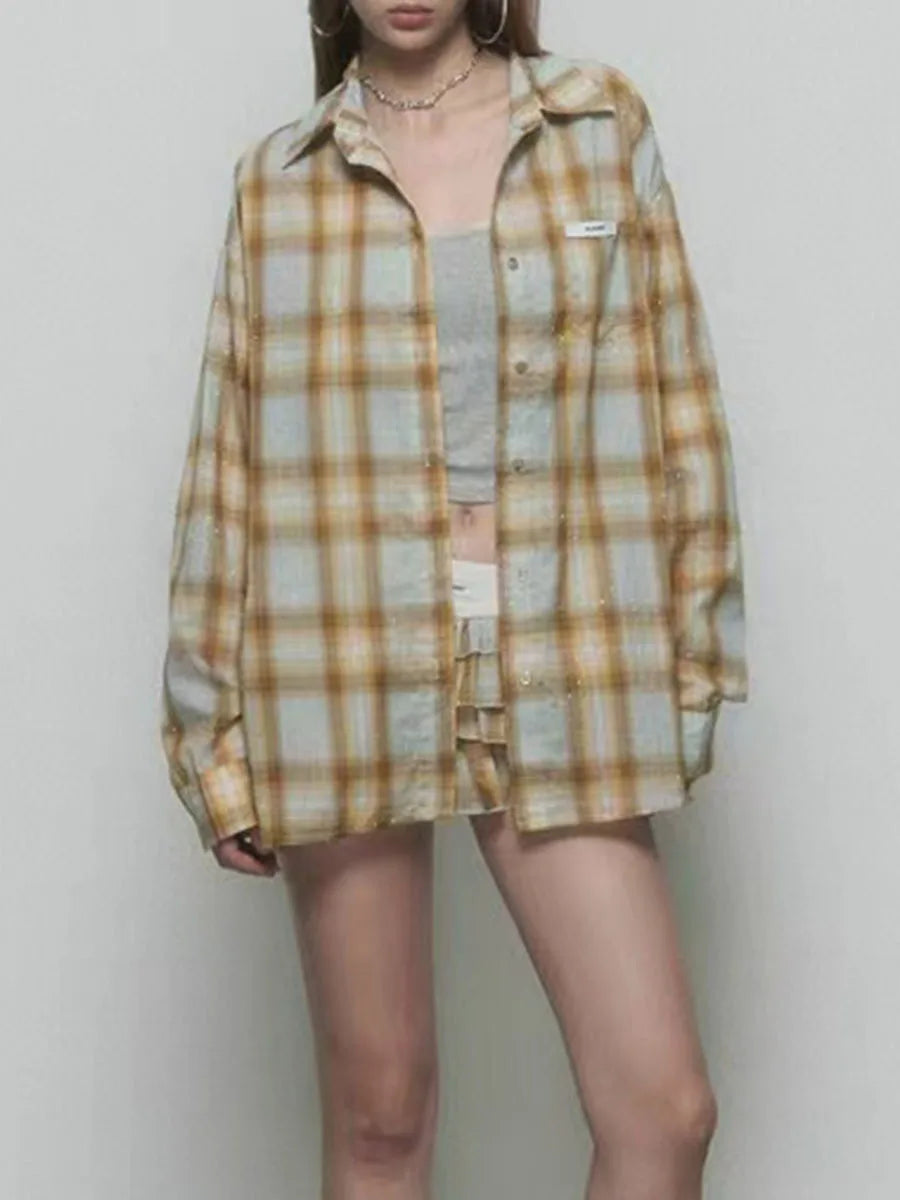 Casual Lapel Long Sleeve Top High Waist Mini Skirt Minimalist Two Piece Set
