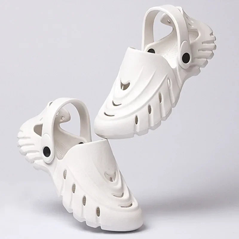 Light Non-Slip Openwork Hole EVA Slippers Man Outdoor Flat Sandals Breathable Beach Flip-flops Massage Comfort Shoe