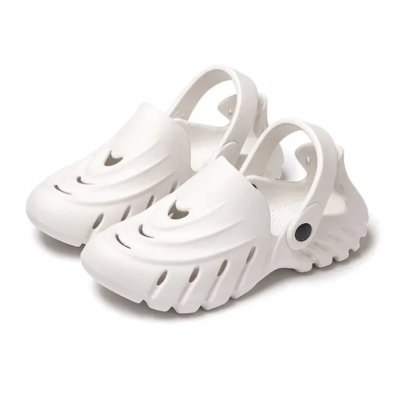Light Non-Slip Openwork Hole EVA Slippers Man Outdoor Flat Sandals Breathable Beach Flip-flops Massage Comfort Shoe