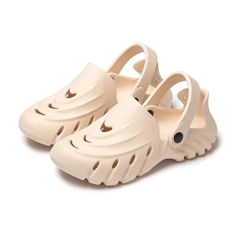 Light Non-Slip Openwork Hole EVA Slippers Man Outdoor Flat Sandals Breathable Beach Flip-flops Massage Comfort Shoe