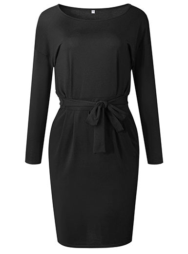 Long Sleeve Sash Tie Dress