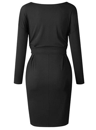 Long Sleeve Sash Tie Dress