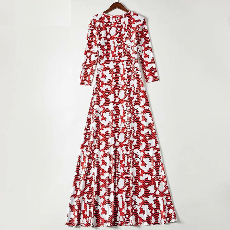 Long Sleeve Vintage Comfortable Elastic Robe Maxi Dress