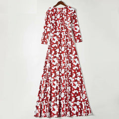 Long Sleeve Vintage Comfortable Elastic Robe Maxi Dress