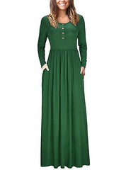 Long Sleeves Casual Maxi-Length Dress