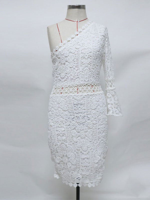 Casual Long Sleeves Open Shoulder Bodycon Midi Dresses